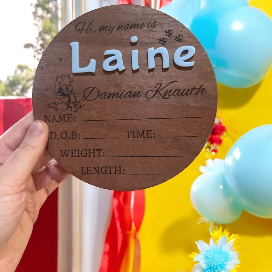 Birth announcement plaques (double or single sided)