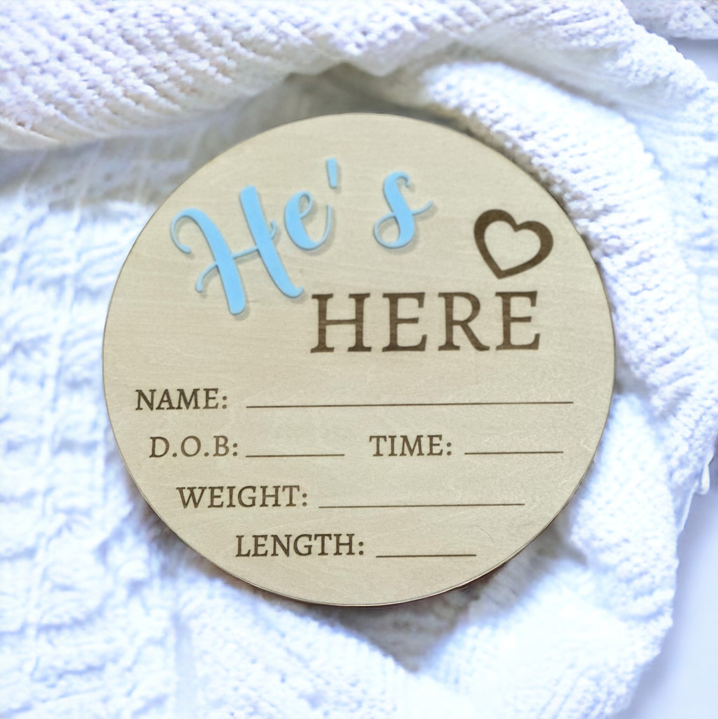 Birth announcement plaques (double or single sided)