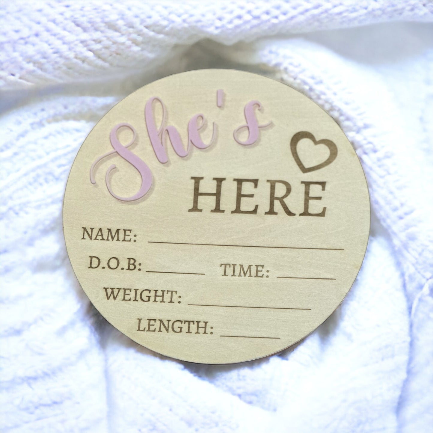 Birth announcement plaques (double or single sided)