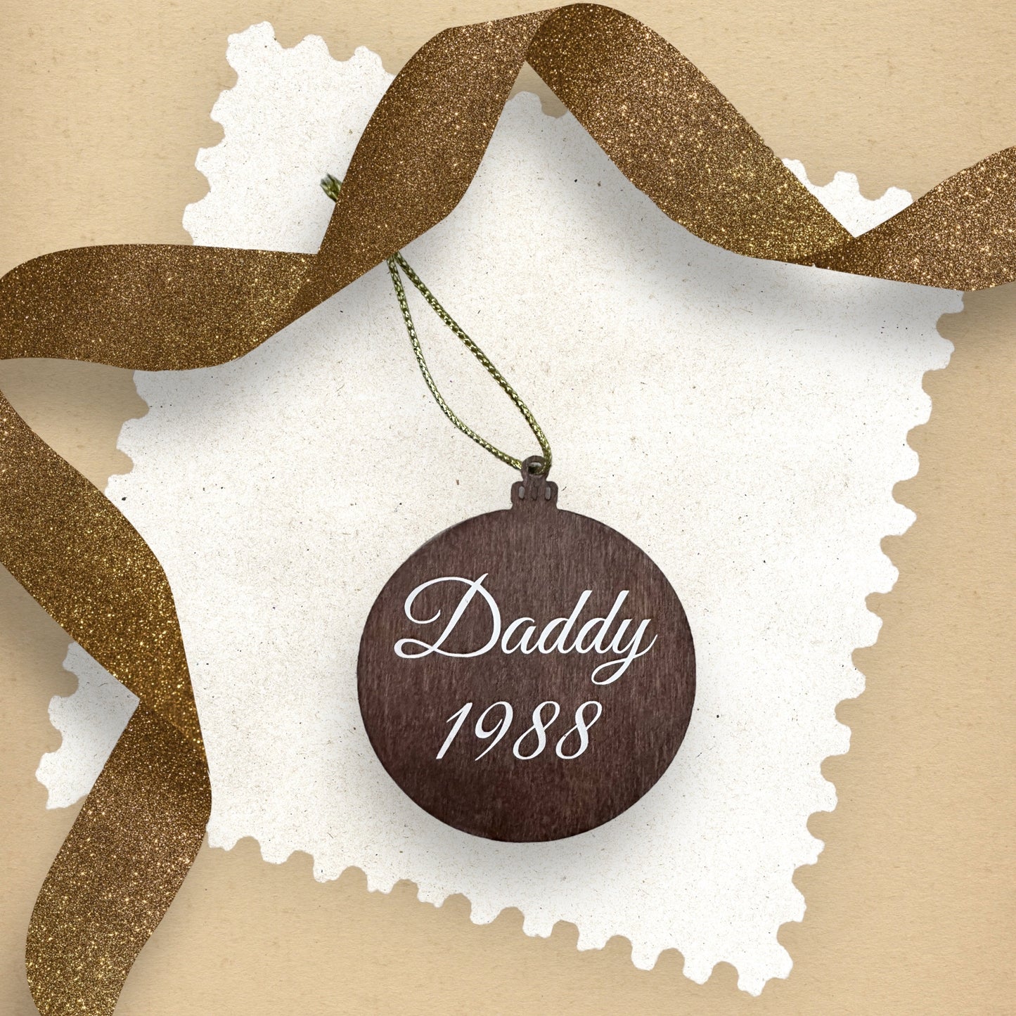 Personalised wooden bauble