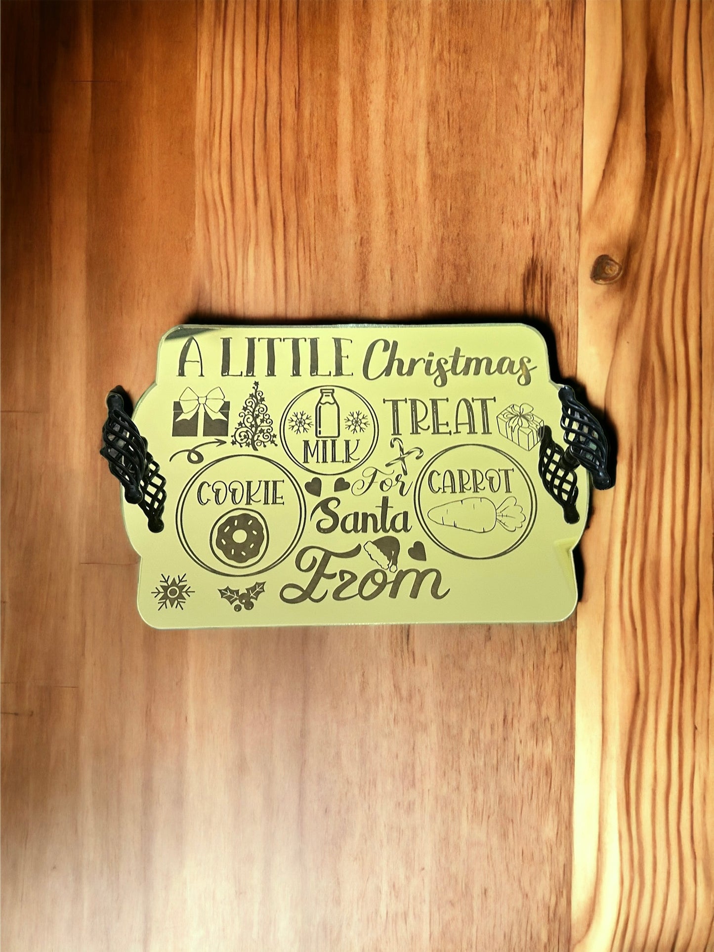 Personalised Santa tray - Mirror acrylic