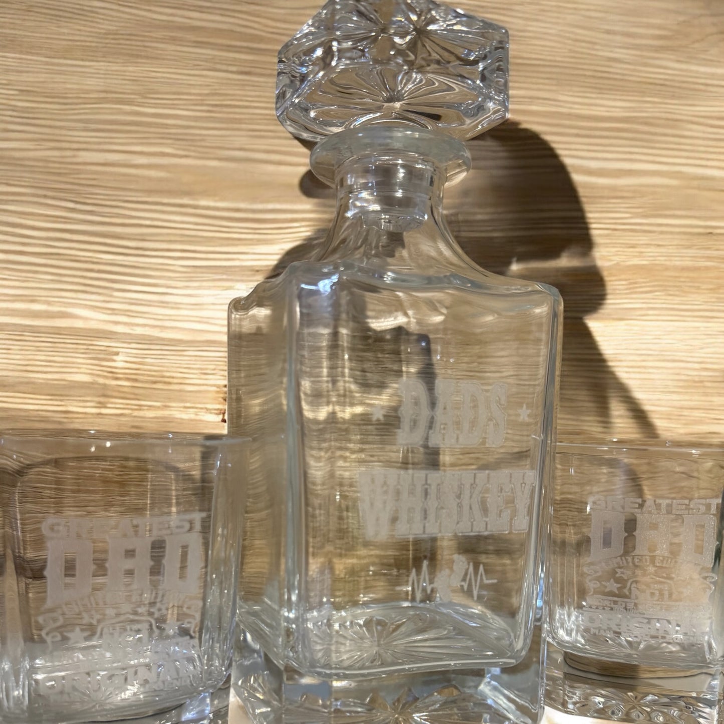 Personalised scotch decanter and glasses set