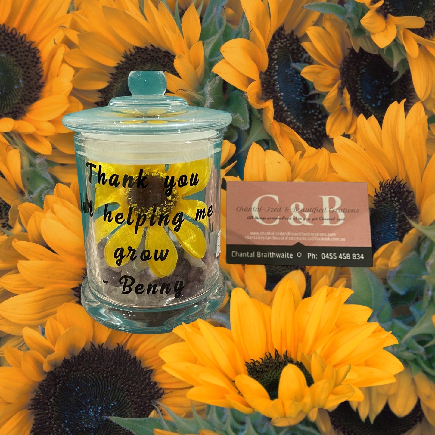 Thank you for helping me grow flower jar