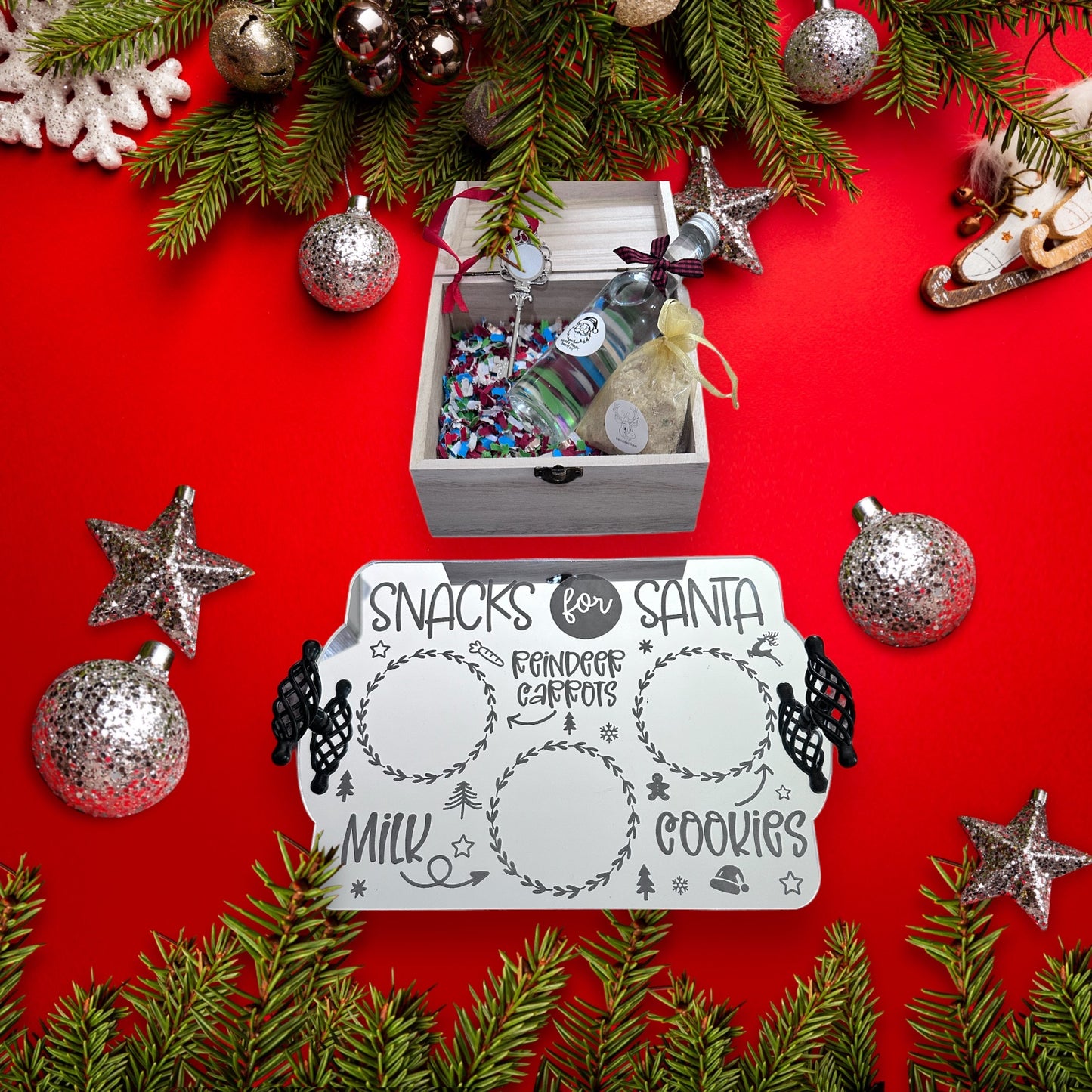 Personalised Santa tray - Mirror acrylic
