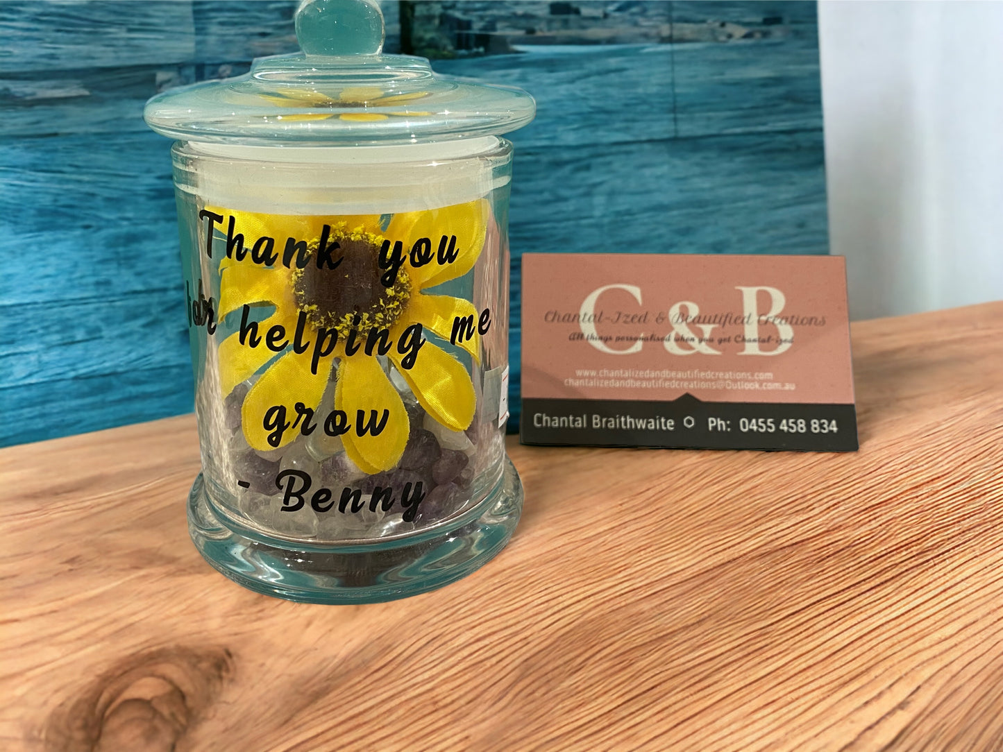 Thank you for helping me grow flower jar