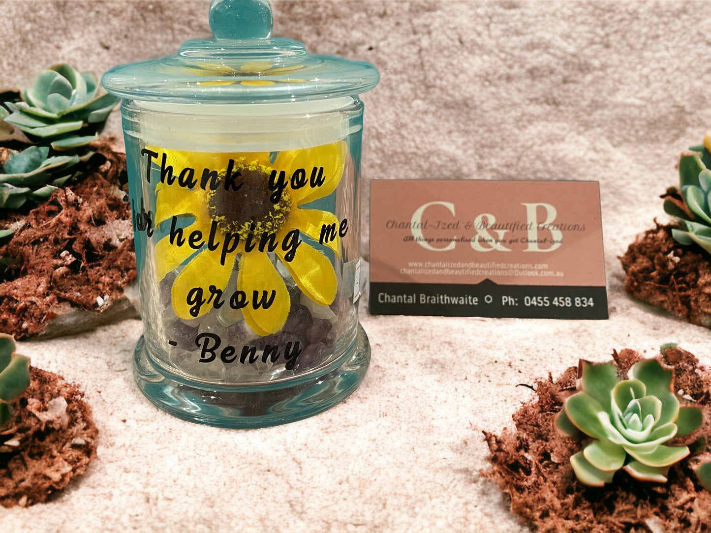 Thank you for helping me grow flower jar