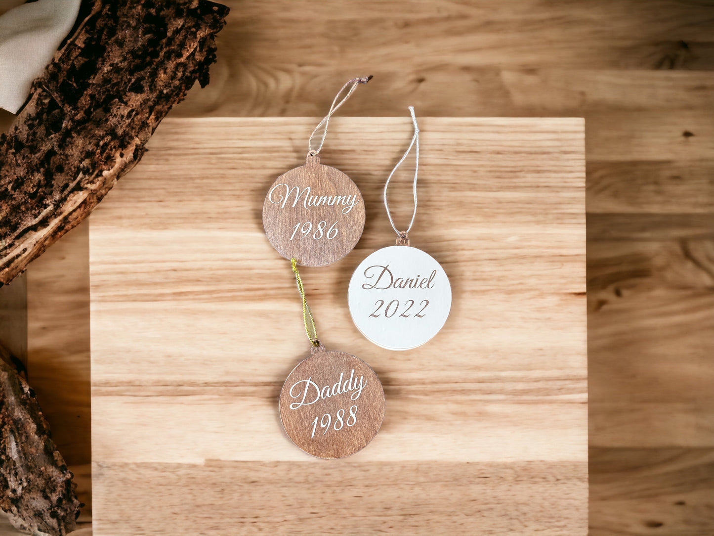 Personalised wooden bauble