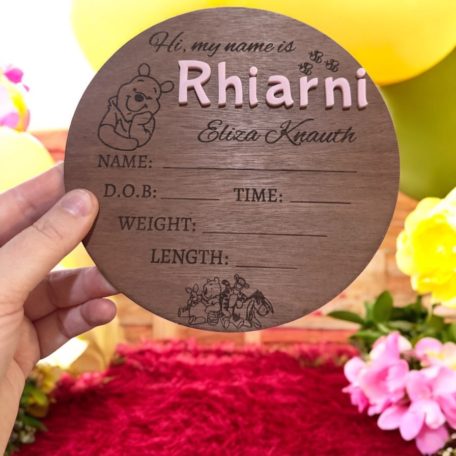 Birth announcement plaques (double or single sided)