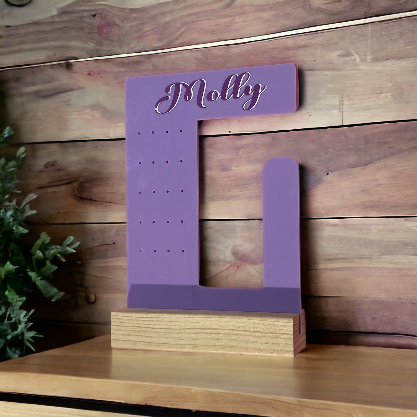 Personalised earring and scrunchie holders