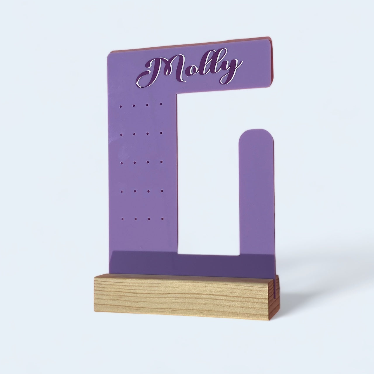 Personalised earring and scrunchie holders