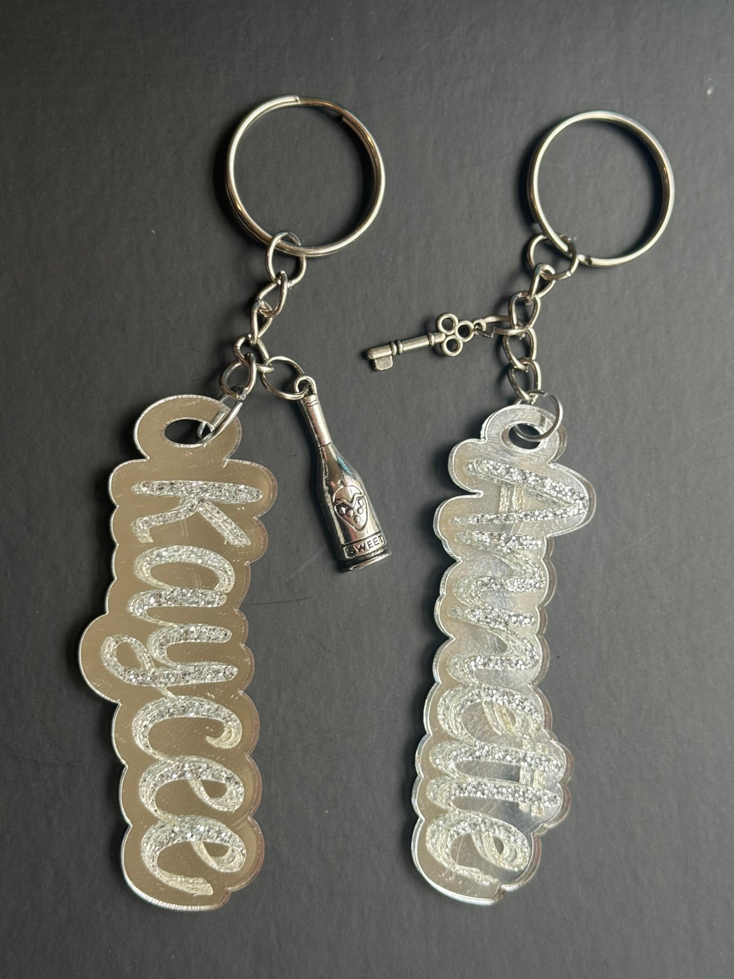 Personalised Key Rings - Acrylic, metal, wood, leather, stainless, bottle opener
