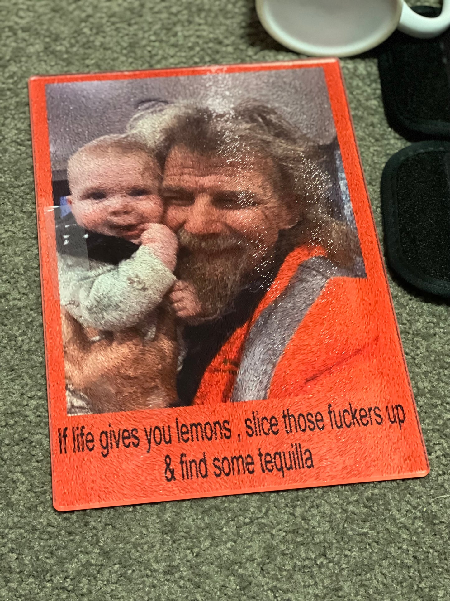 Glass chopping board with stand- Landscaped photo