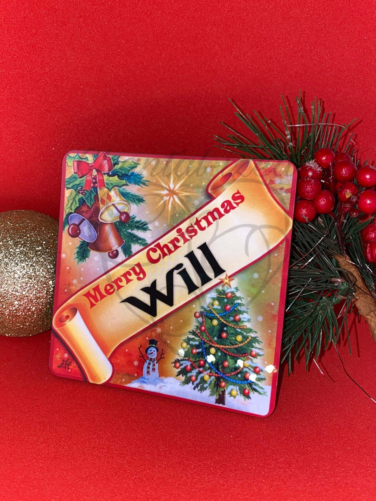 Personalised Christmas Coasters