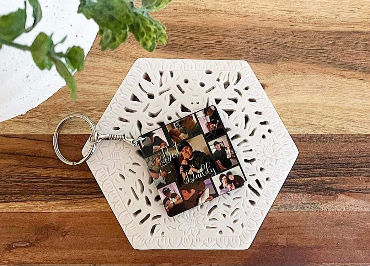 Collage Photo Keyring & Coaster set