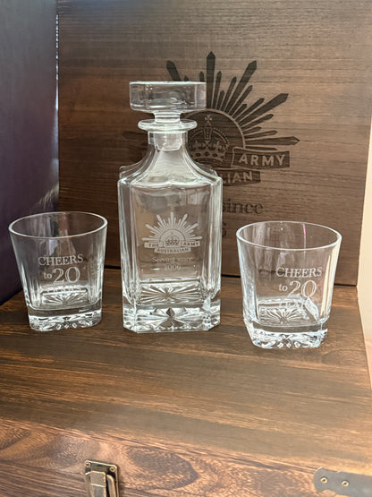 Personalised scotch decanter and glasses set
