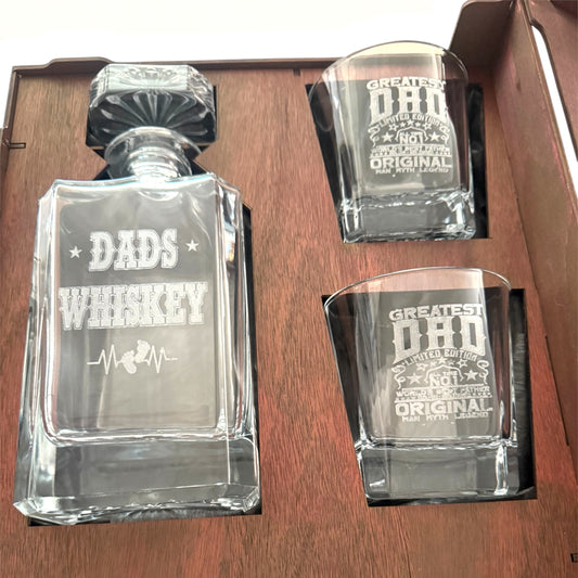 Personalised scotch decanter and glasses set