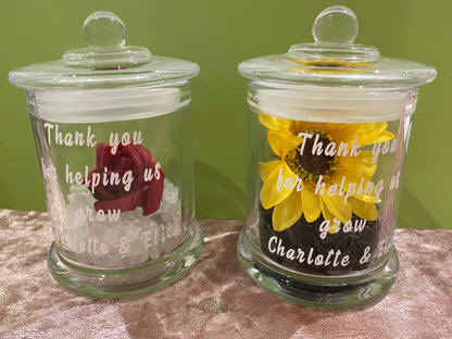 Thank you for helping me grow flower jar