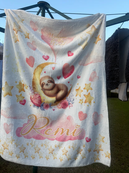 Personalised baby blanket and sheets