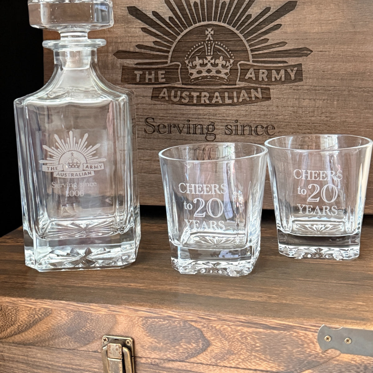 Personalised scotch decanter and glasses set