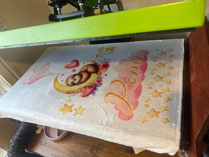 Personalised baby blanket and sheets