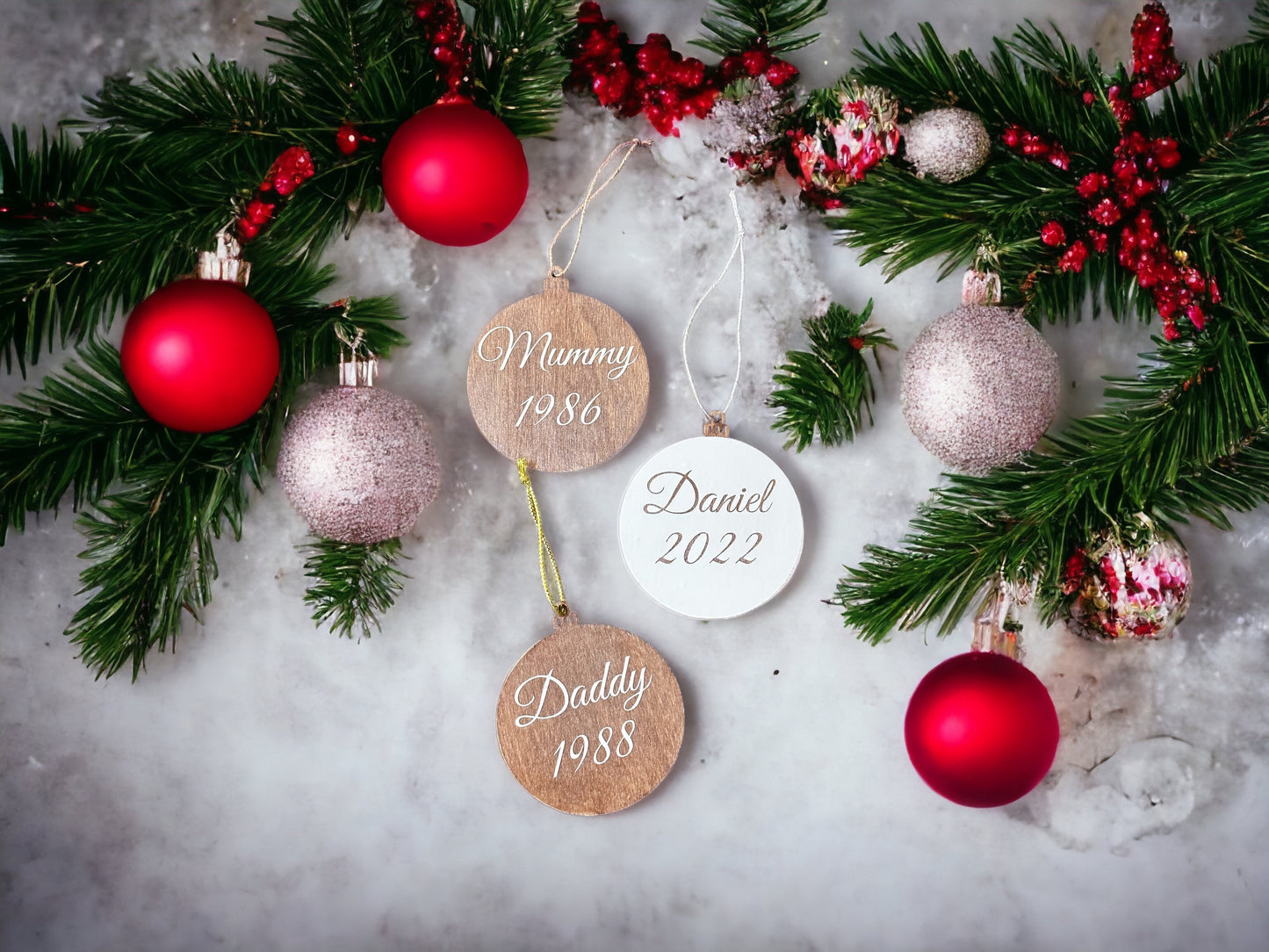 Personalised wooden bauble