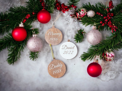 Personalised wooden bauble