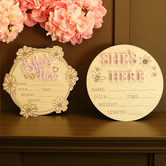 Birth announcement plaques (double or single sided)