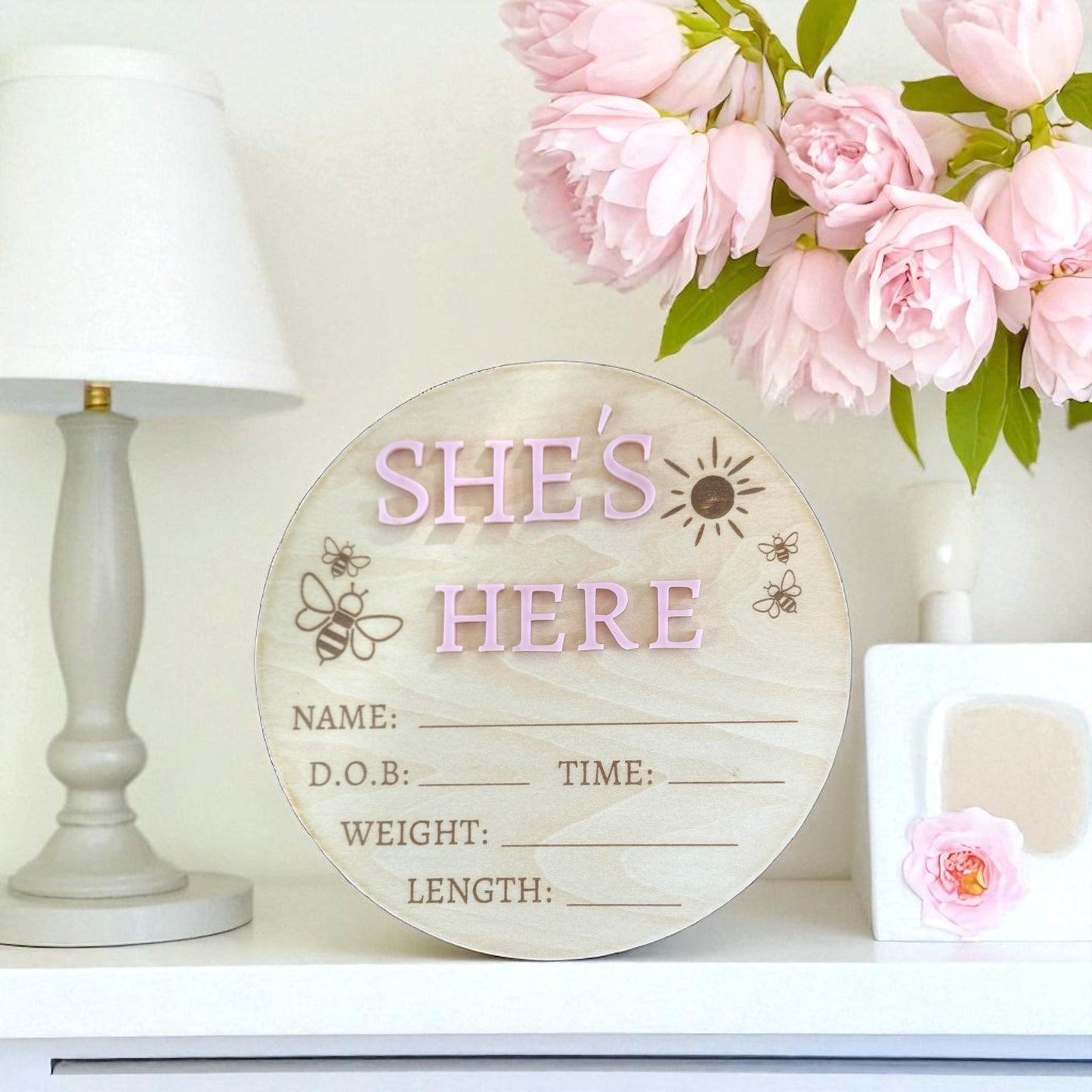 Birth announcement plaques (double or single sided)
