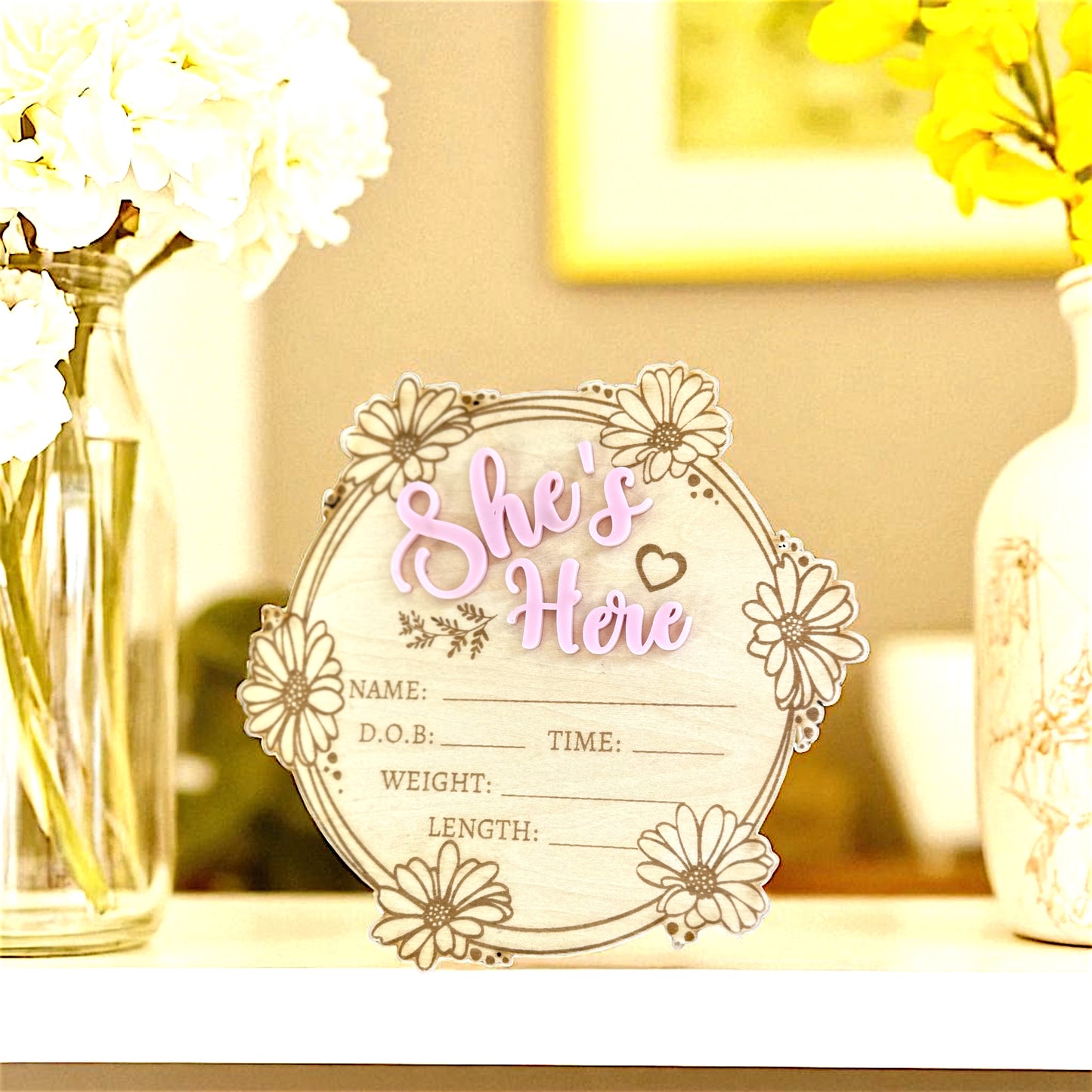Birth announcement plaques (double or single sided)