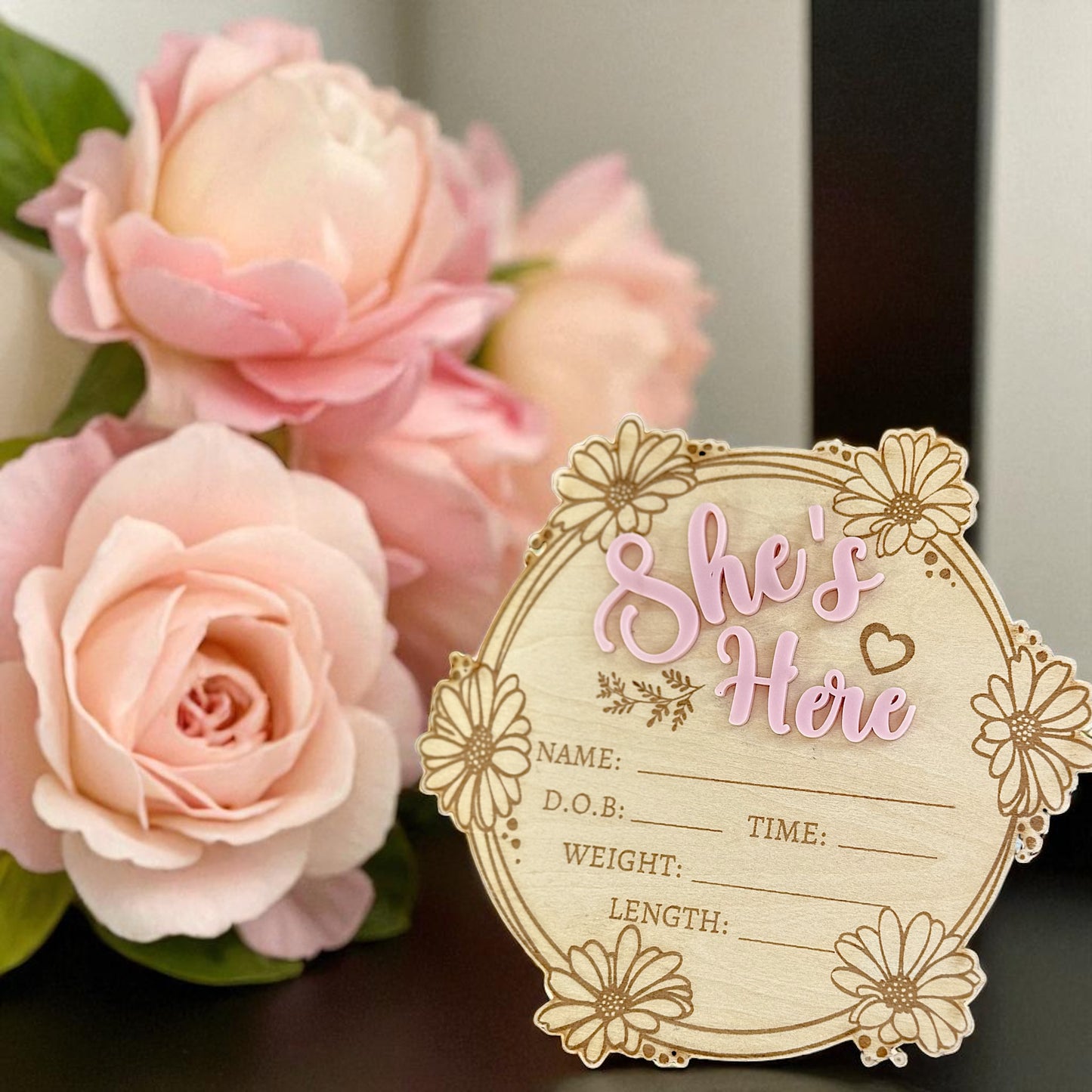 Birth announcement plaques (double or single sided)