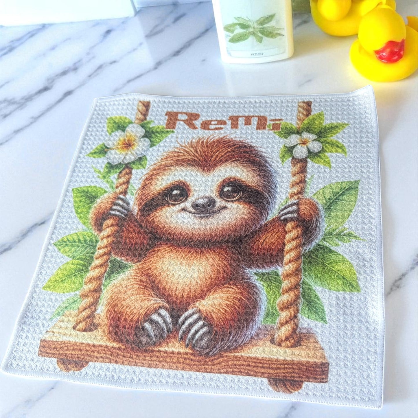 Personalised waffle towels, washers and hand towels