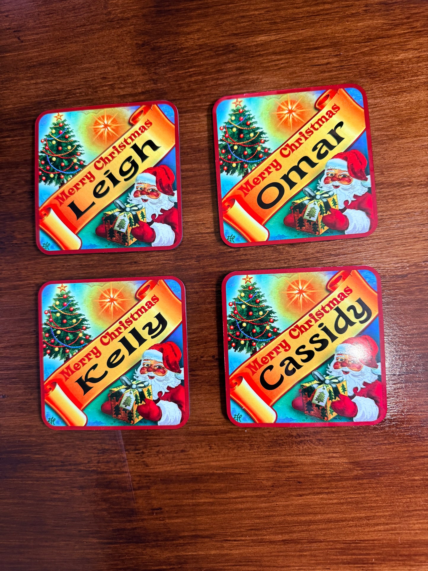 Personalised Christmas Coasters