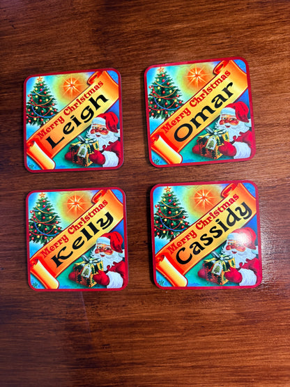 Personalised Christmas Coasters
