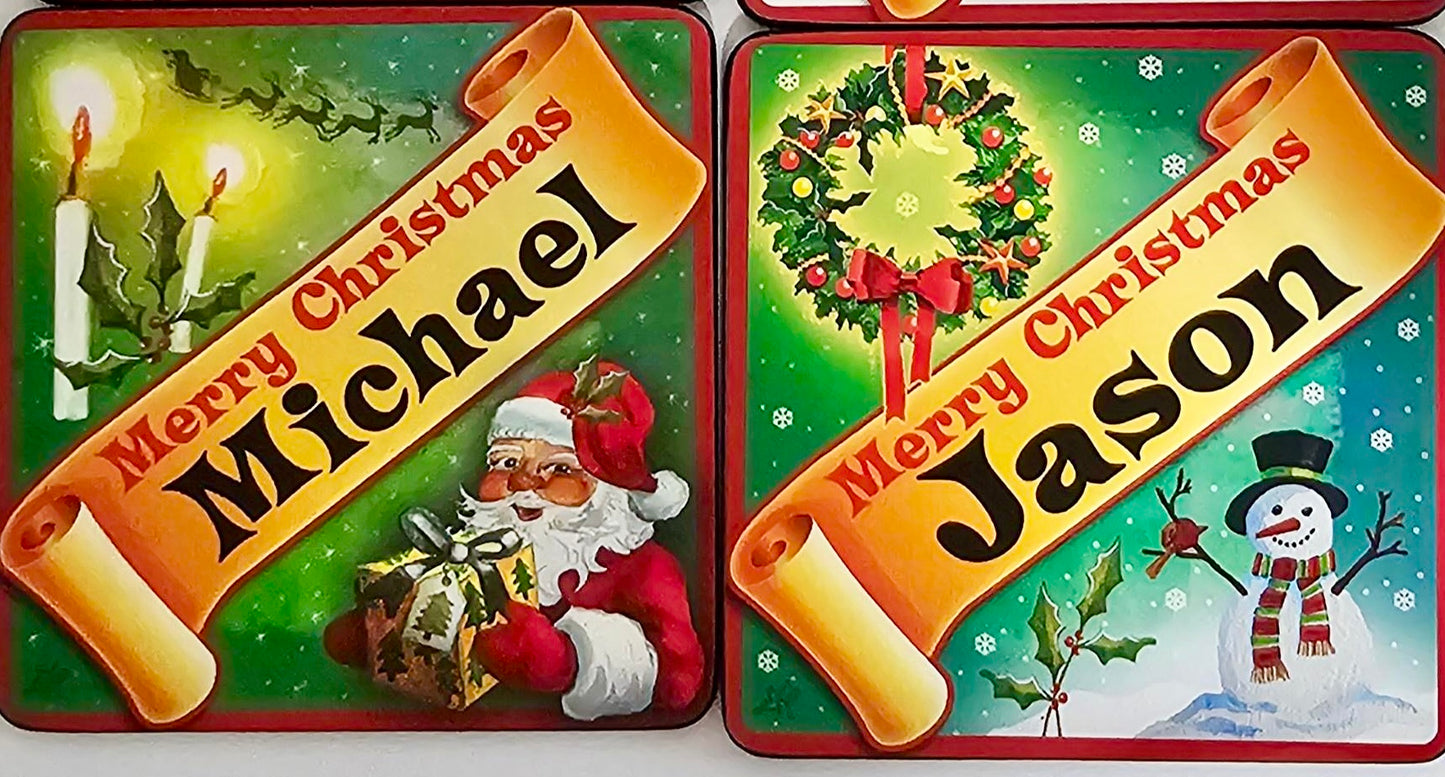 Personalised Christmas Coasters