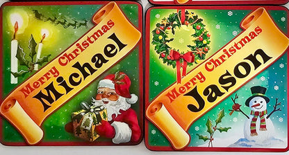 Personalised Christmas Coasters