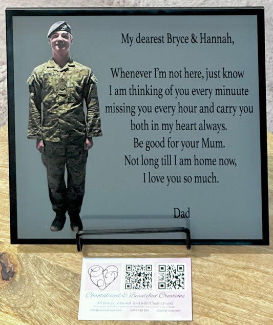 Personalised message/photo plaque