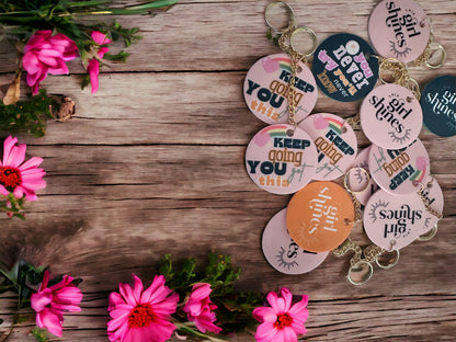Personalised Key Rings - Acrylic, metal, wood, leather, stainless, bottle opener