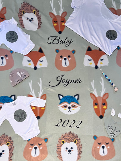 Personalised baby blanket and sheets